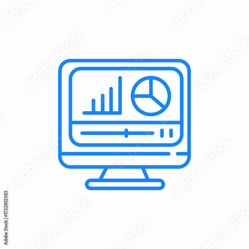 computer analytics video icon sign vector