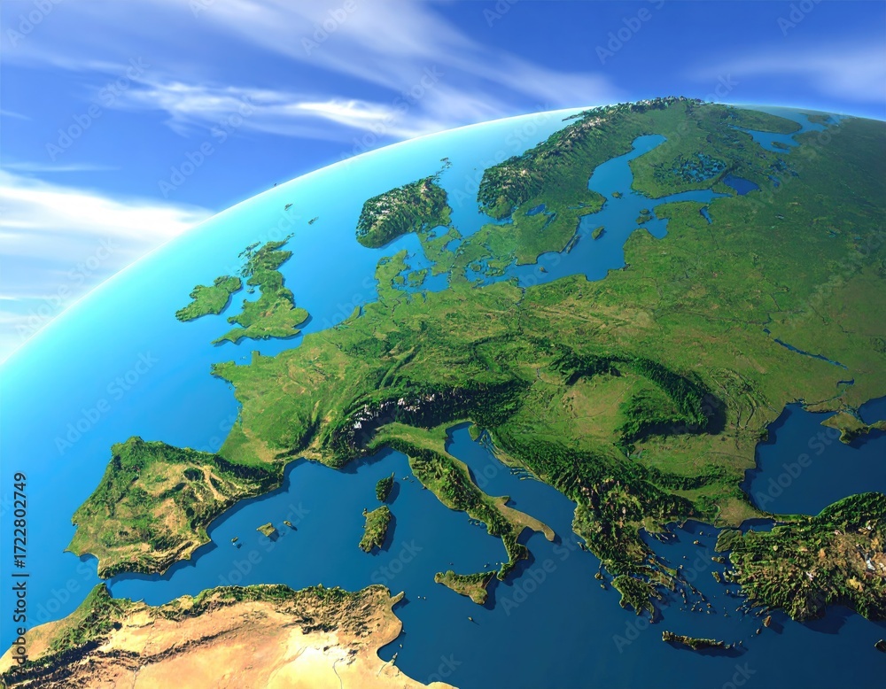 Obraz premium Aerial view of fragile world environment impacted by climate change in europe 4