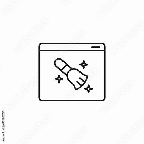 a browser cleaning tool icon sign vector