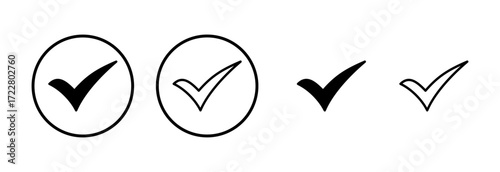Check mark icon logo design. Tick mark sign and symbol