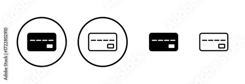 Credit card icon logo design. Credit card payment sign and symbol