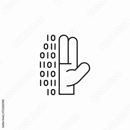 binary hand signal icon sign vector