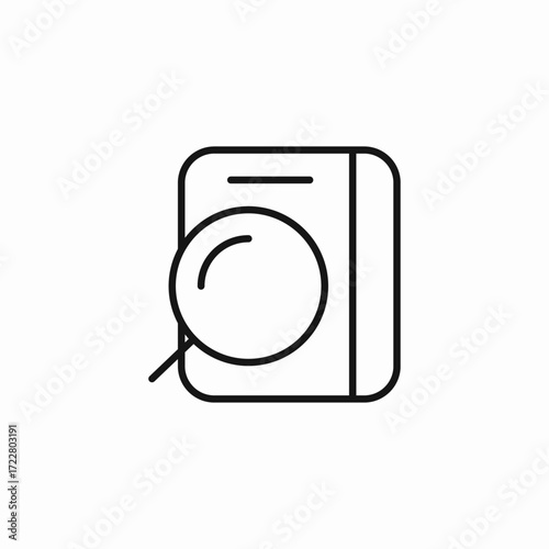 book magnifying glass icon sign vector