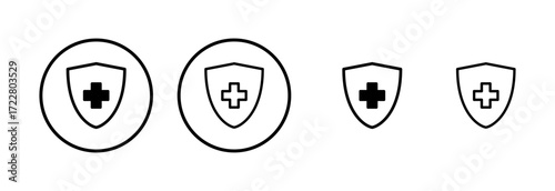 Health insurance icon logo design. Insurance health document sign and symbol