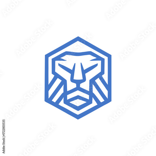 Geometric lion head logo design