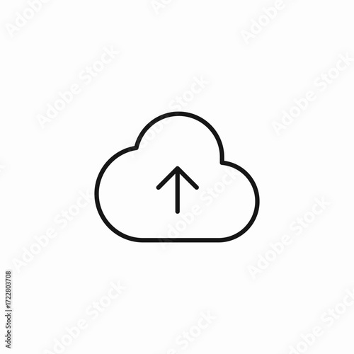 cloud upload arrow icon sign vector