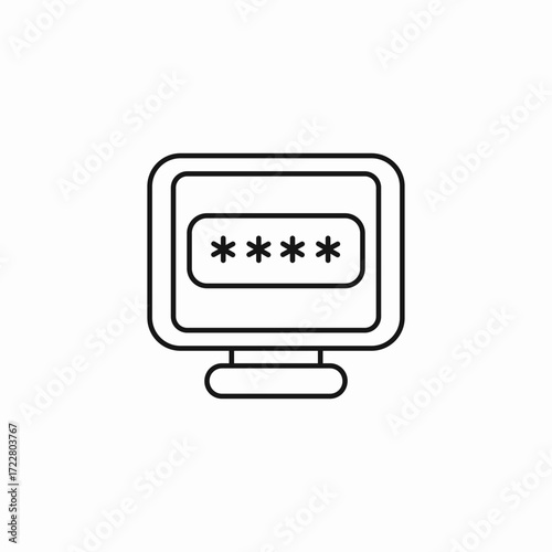 computer screen password icon sign vector