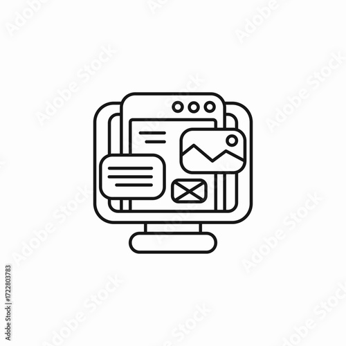 content management system icon sign vector