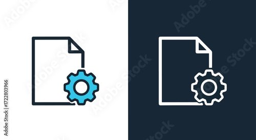 Document settings icon gear cogwheel system configuration data management symbol