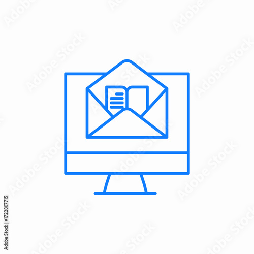 email notification desktop blue icon sign vector