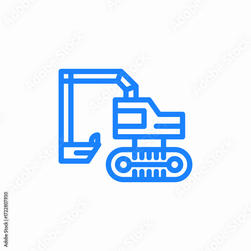 excavator building icon sign vector