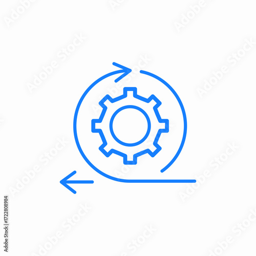 flow setting process blue icon sign vector