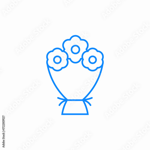 flowers gift romance icon sign vector