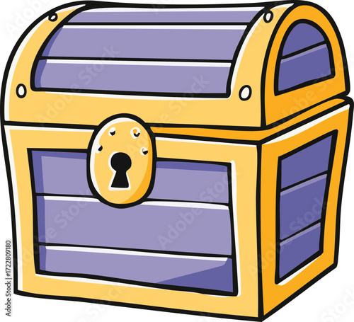 Illustration of Cartoon Treasure Chest for Children Book