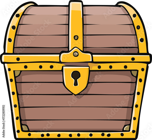 Illustration of Cartoon Treasure Chest for Children Book