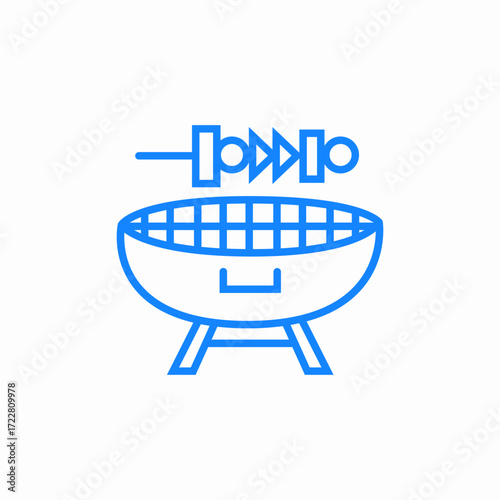 grill skewer icon sign vector