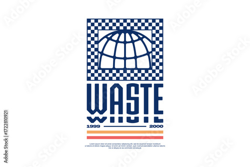 waste streetwear fashion vector template 