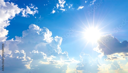 Fototapeta Naklejka Na Ścianę i Meble -  Sunny sky with fluffy clouds