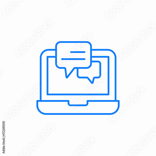 message board blue icon sign vector