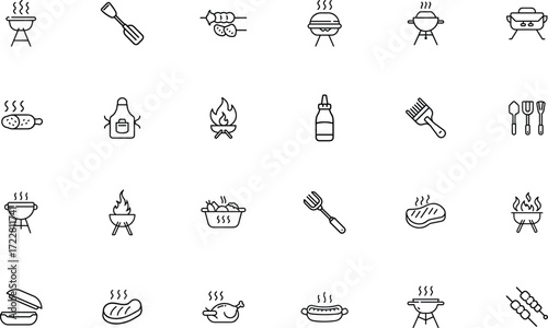 Grill and bbq cooking icon