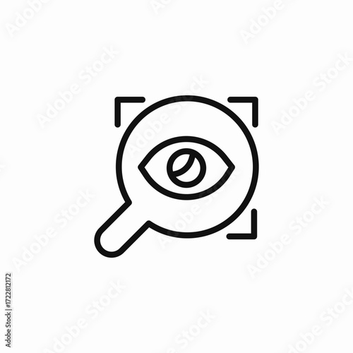 eye in magnifying glass icon sign vector
