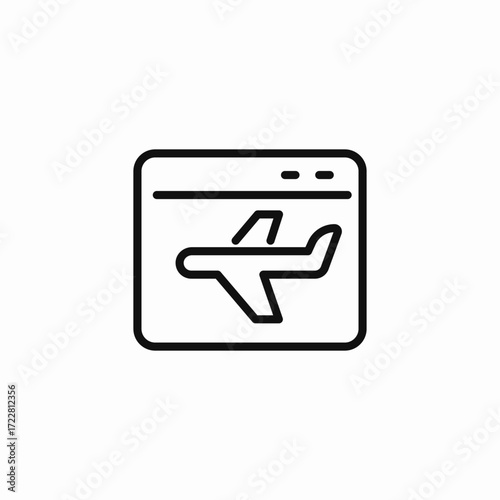 flight mode screen icon sign vector