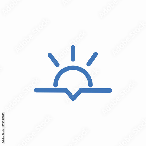 sun set icon sign vector