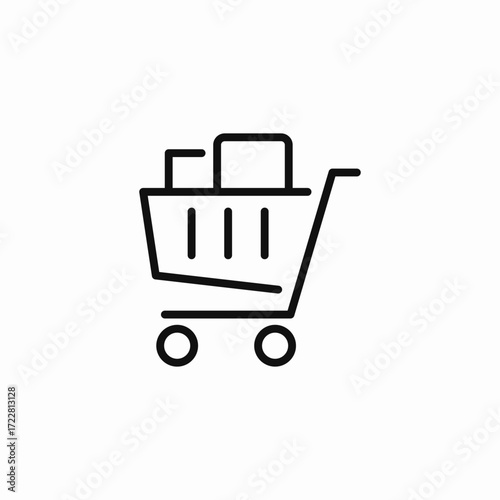 grocery shopping cart icon sign vector