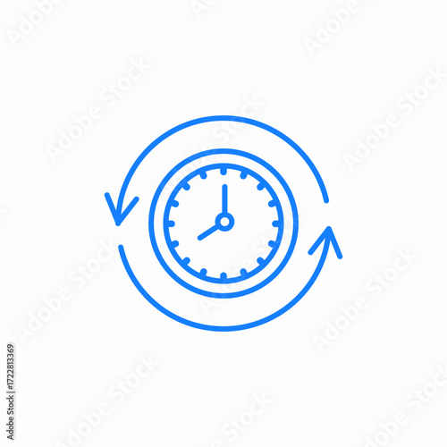 time tracking management blue icon sign vector