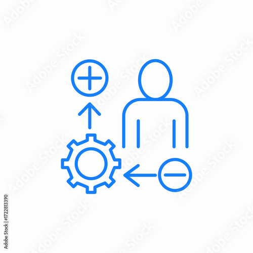 user configuration blue icon sign vector