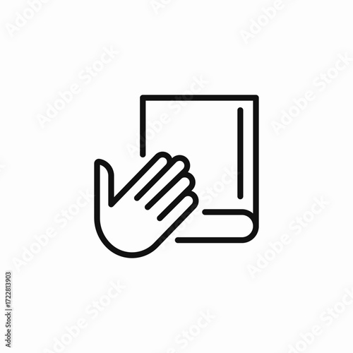 hand on book oath icon sign vector