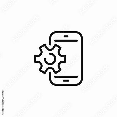 mobile settings gear icon sign vector