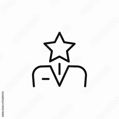 person with star head icon sign vector