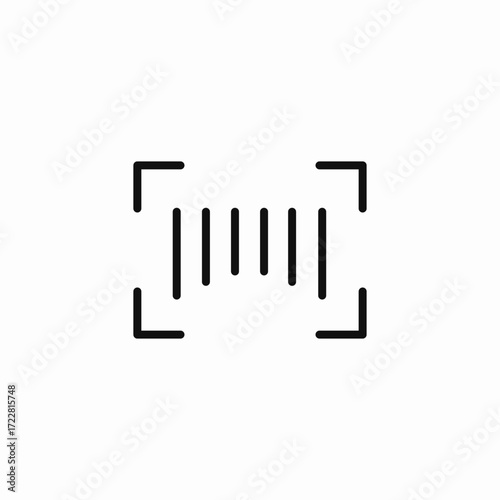 scanning barcode surrounded by brackets icon sign vector