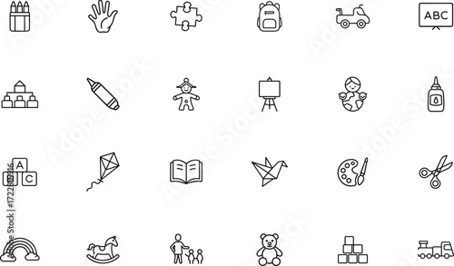 Kindergarten school icon