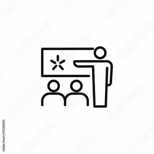 teacher and students icon icon sign vector