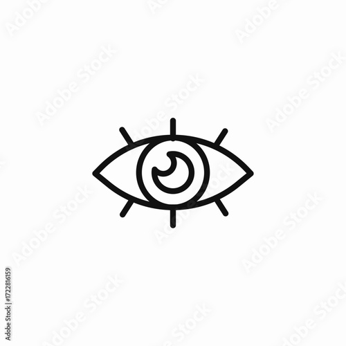 stylized human eye icon sign vector