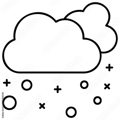 Line Art Snowfall Icon