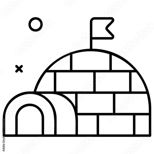 Line Art Igloo Icon