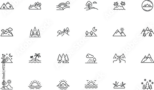 Landscapes scenery icon