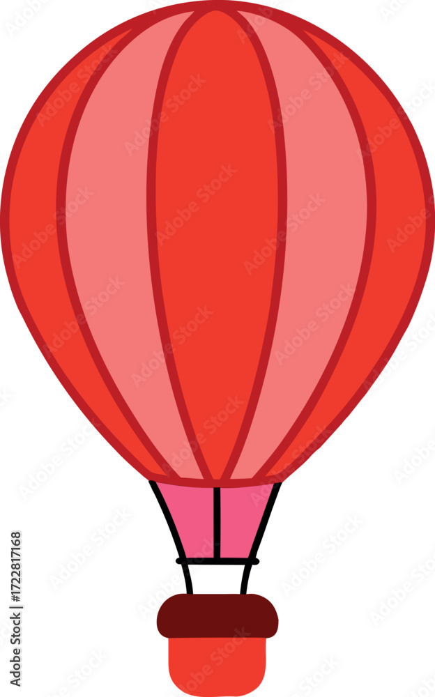 Naklejka premium Hot air balloon icon, Balloon vector design, Travel balloon silhouette, Festival balloon clipart, Balloon ride graphic, Sky adventure illustration, Floating balloon artwork, Color balloon outline, Ai