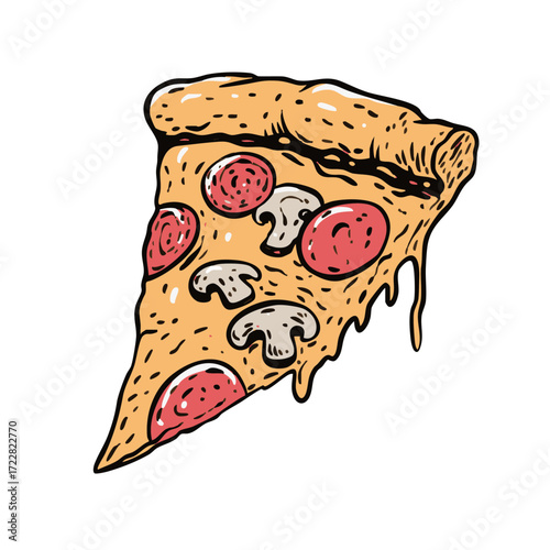 Indulge in a Delicious Slice of Flavorful Pepperoni and Mushroom Pizza That You Will Love