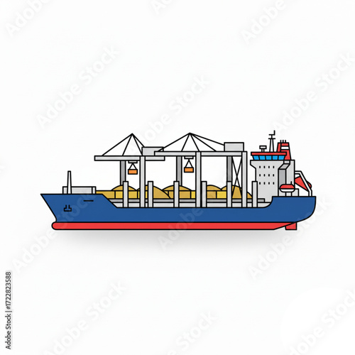 Vector Illustration of Tanker Ship 7.eps