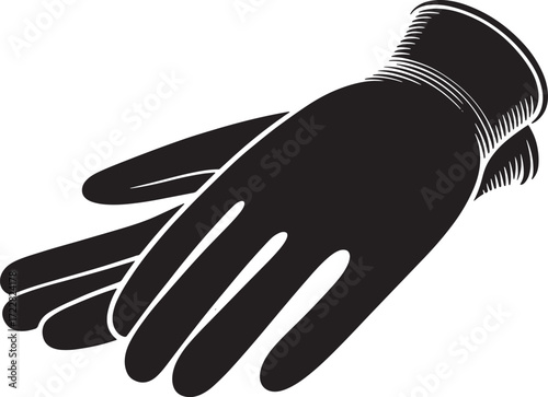 Hand Isolated Black Glove Protection Labor Working Manual Dexterity Tool
