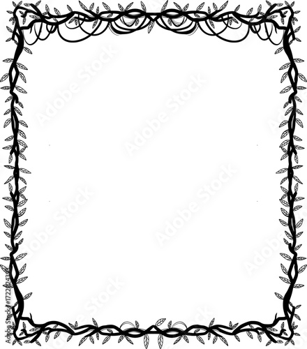 featuring a natural leaf branch frame ornament design