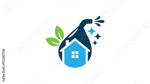 Clean home water drop logo design for home services and purification companies