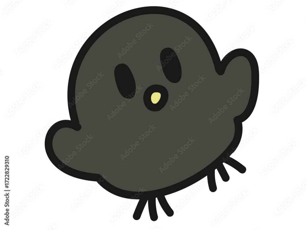 Obraz premium 白背景に黒ひよこのカワイイキャラクター