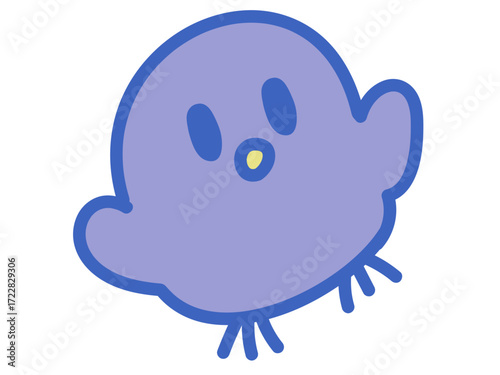 デザインや装飾用の青ひよこキャラクター