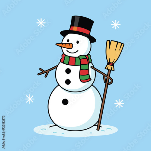 traditional snowman vector illustration