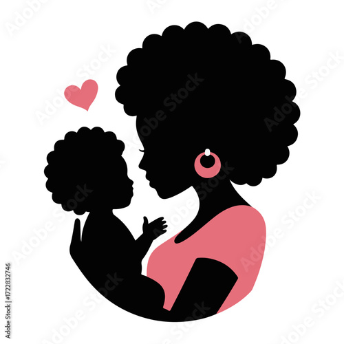 Celebrating motherhood A loving mother and child silhouette